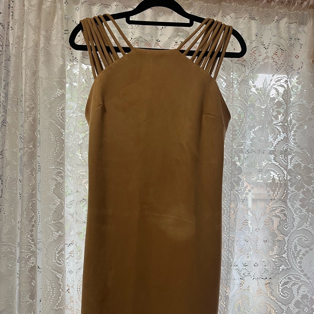 Vintage suede tan dress